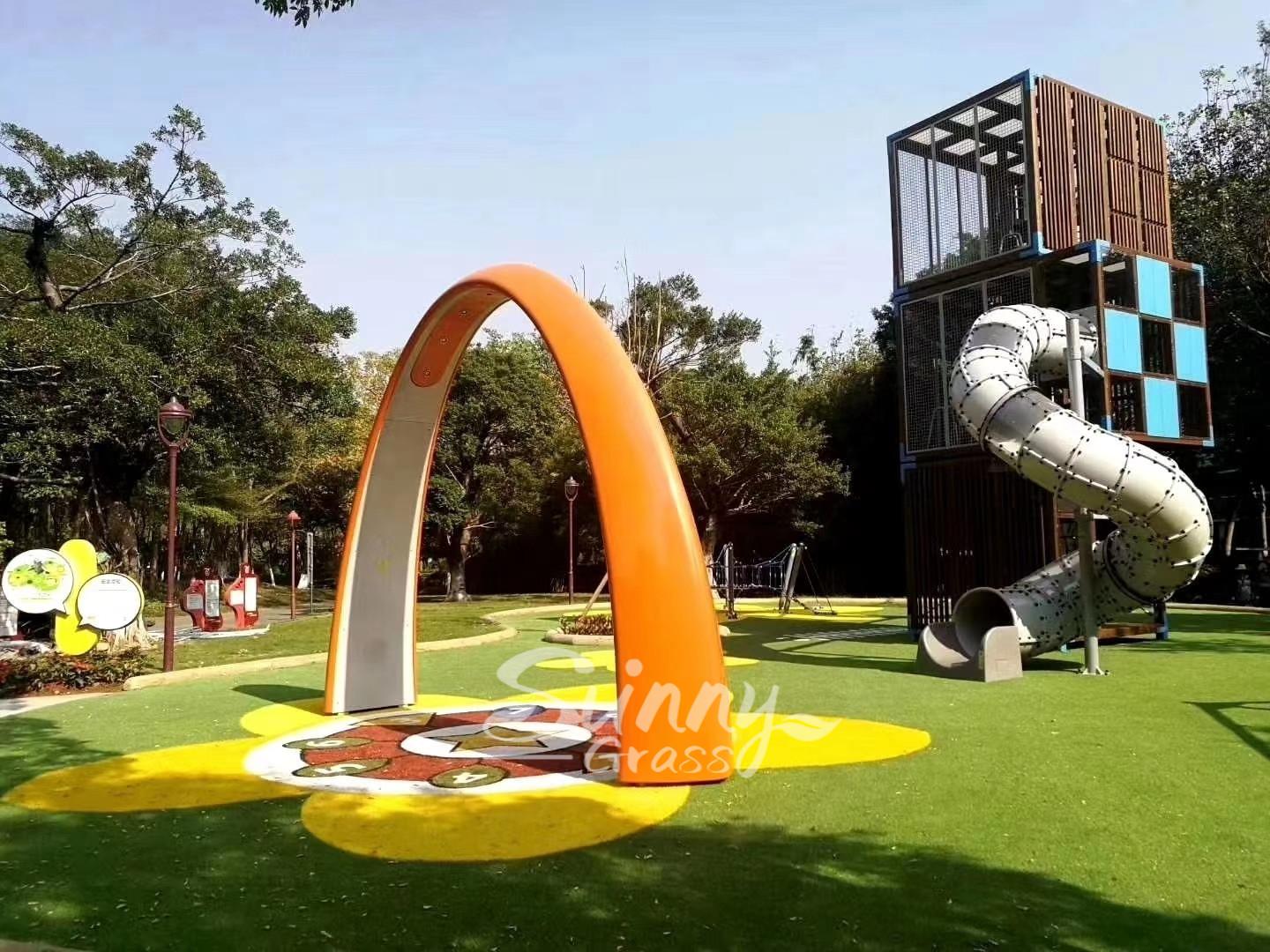 Landscaping Grass Project in Amusement Park