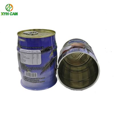 China Commercial Empty Coconut Oil Tin Can  Round Tin Containers CMYK 4C Printing for sale