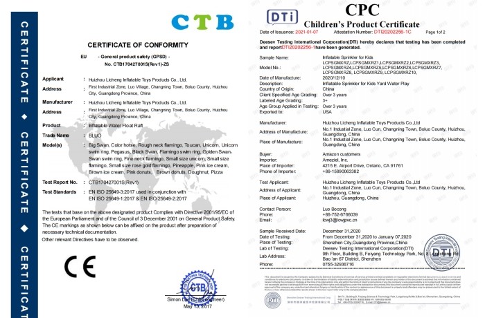 Certificate CE & CPC