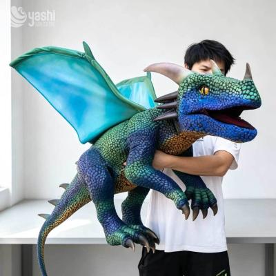 China Lifelike Baby Wyvern Hand Puppet, Realistic Interactive Dragon Puppet for Stage Performances and Theme Park Events for sale