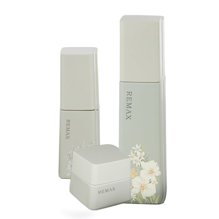 Luxury Glass Cosmetic Packaging Bottle Skincare Set Matt Green30ml 100ml 125ml 50g.