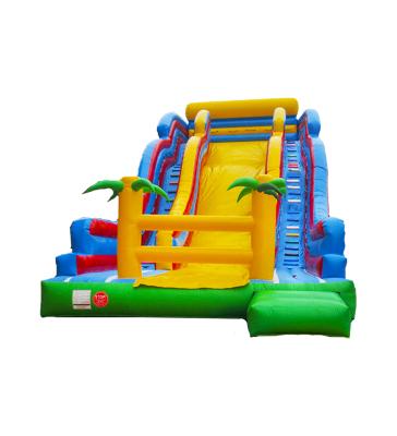 China Children Fun Park Inflatable Large Slide With Palm Trees for sale