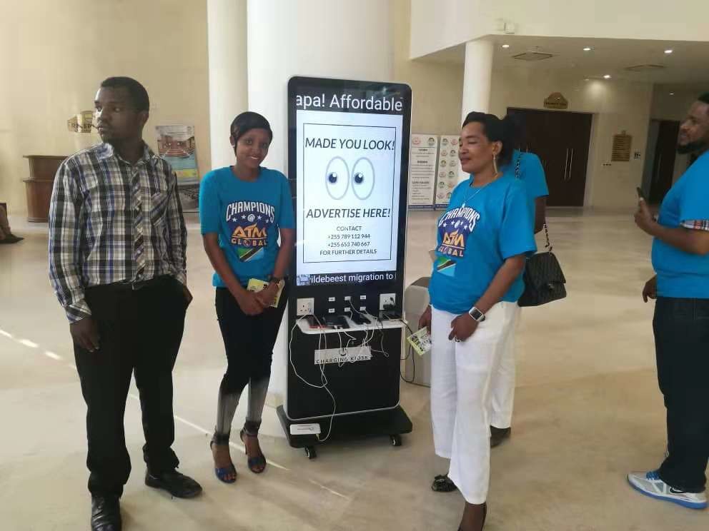 YODA 43inch Self-service phone charging kiosk for goverment project in Tanzania