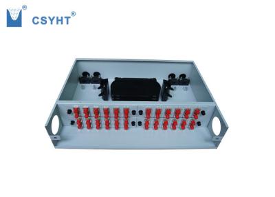 China Cold Roll Steel Fiber Optic Distribution Panel 48 Port Fixed Type 412x295x88mm for sale