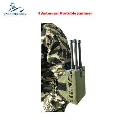 China Portable Car Remote Signal Jammer with 30W Output Power, 500m Jamming Range, and 4 Bands Coverage for sale