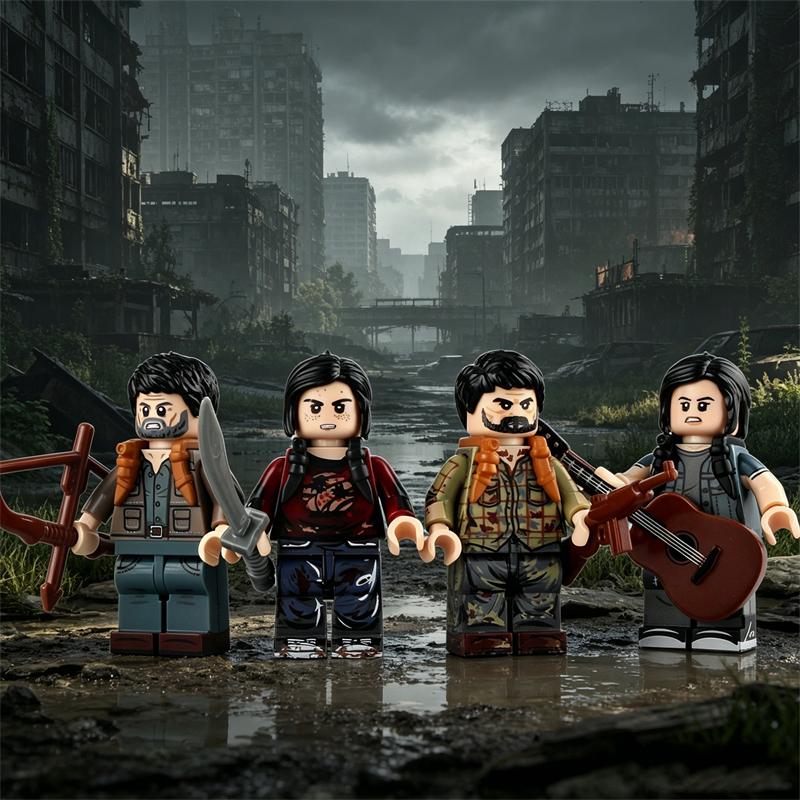 The Last of Us DT8908 Series – Four-Character Minifigure Set: A Custom Case for Post-Apocalyptic Survival Theme