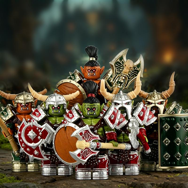 World of Warcraft Orgrimmar Orcs – Six-Character Minifigure Set: A Custom Case for Horde Faction Theme