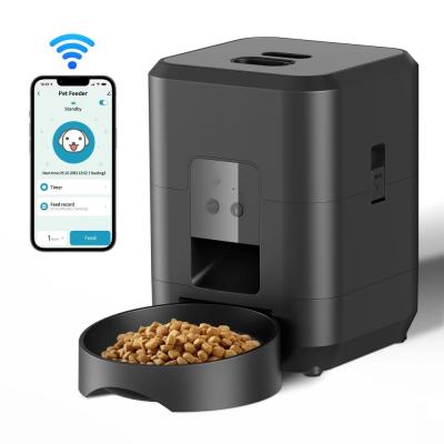 China 2L Automatic Pet Feeder Smart Dog  Cat Bowls Wifi Remote Lid Lock Anti Dropping Portable Charged for sale