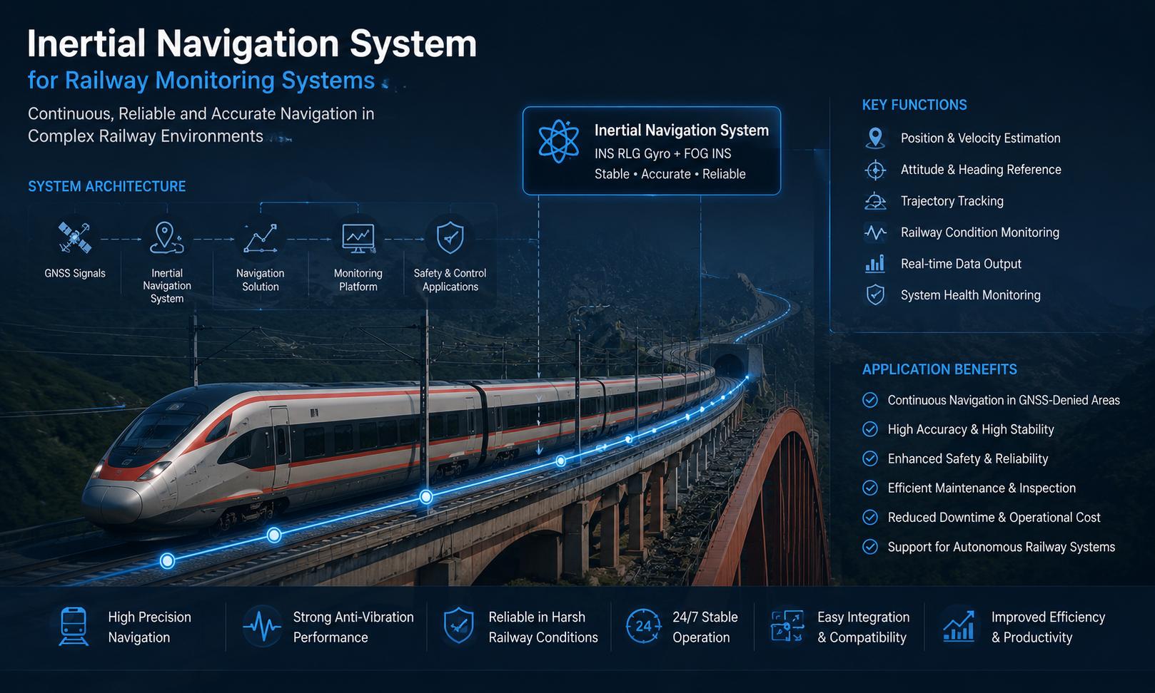 Adaptive-Precision Inertial Navigation System Precision RLG INS Gyro Technology for Railway Monitoring Systems