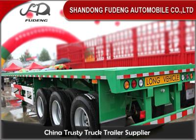 China 40 Foot Flatbed Container Trailer FUWA Axle Mechanical Suspension Type for sale