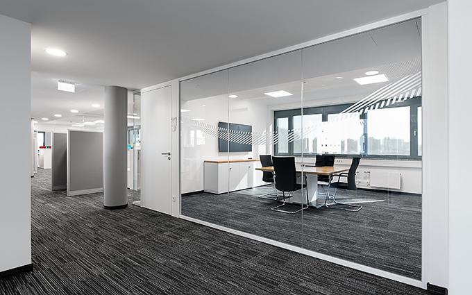 Siemens commercial building SlimFrame Glass Partition Project
