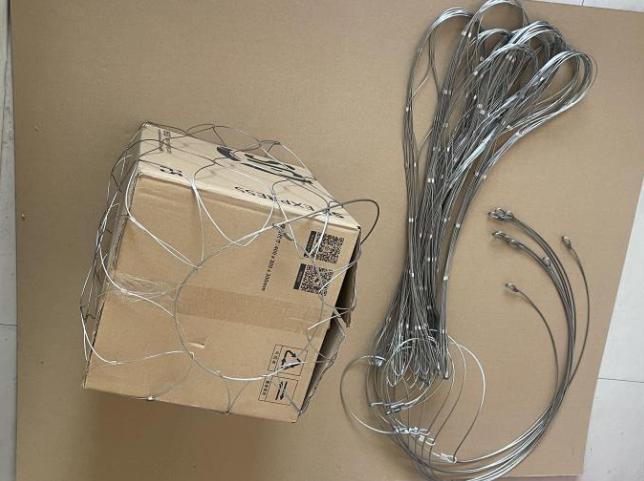 Export to Malaysia The 1.5MM Rope Diameter 100mm Hole size SS304 Stainless Steel Rope Mesh Bag for helmet protection use