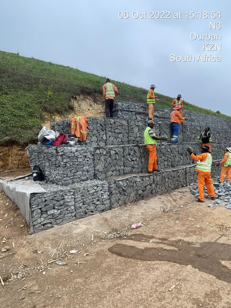 South African customer slope reinforcement construction