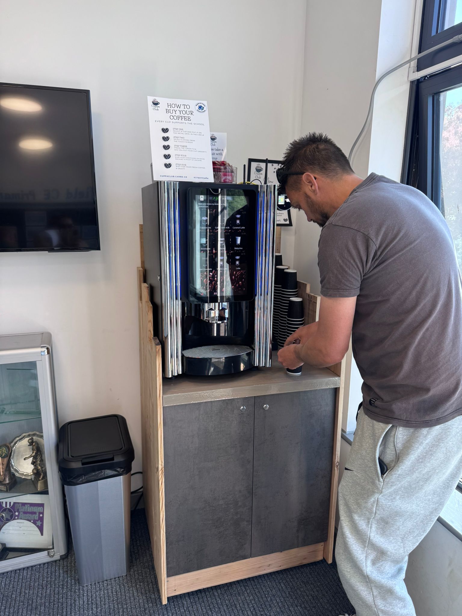 Macas Coffee Machine for the Office of a School in UK.
