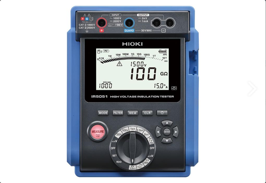 New Arrival HIOKI IR5051 High Voltage Insulation Tester | 5kV PV Special Megohmmeter In Stock