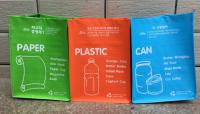 China OEM Custom Logo Reusable Folding Canvas Shopping Bag 3 Set Garbage Classification Triplet Bag for sale