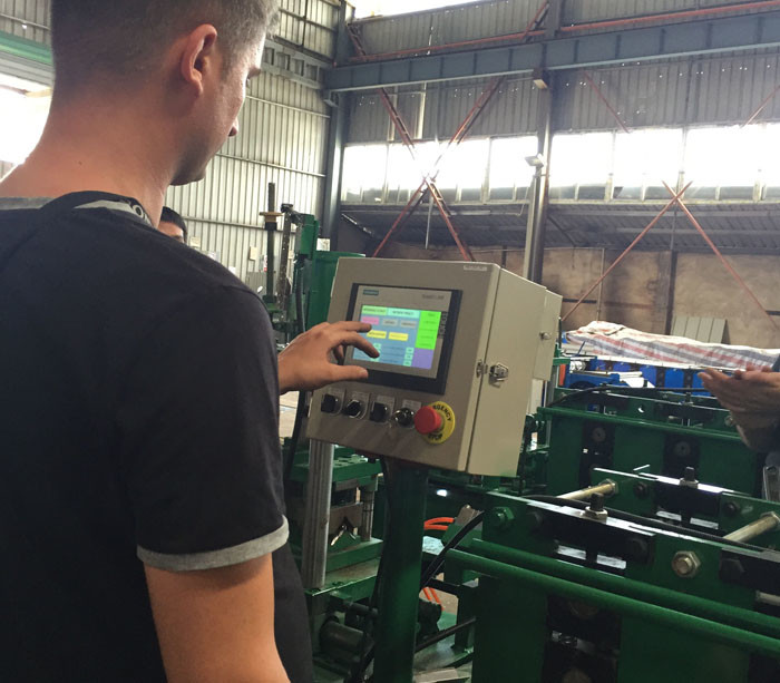 Europe metal sheet manufacturer engineer testing rack shelf roll forming machines