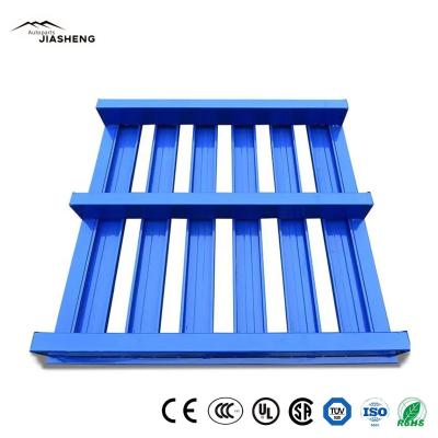 China Galvanized Steel Pallet Double Face Flat Metal Pallet 1100x1100mm 2000kg Capacity Stackable for sale
