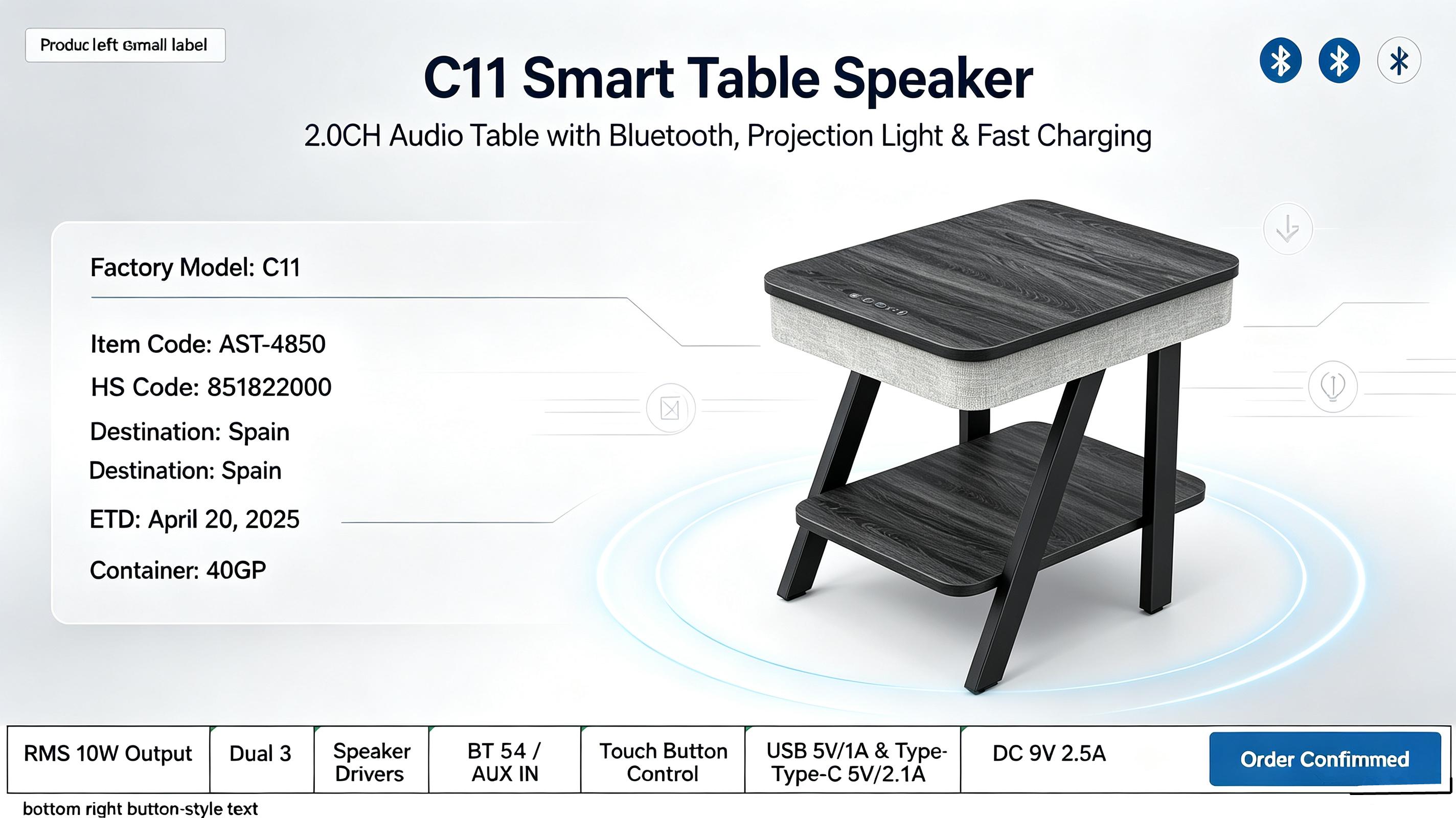 C11 Smart Table Speaker Spain client case 