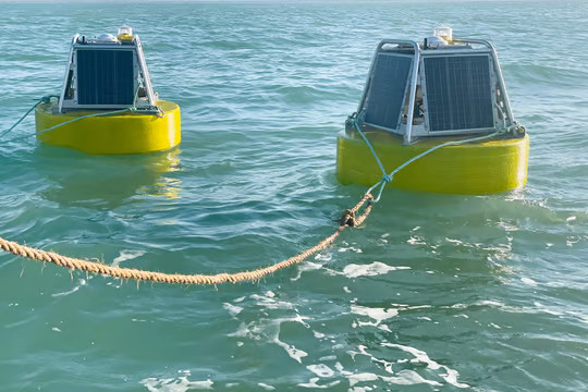 Customer installation semi rigid walkable solar panel for boat floating buoy data well