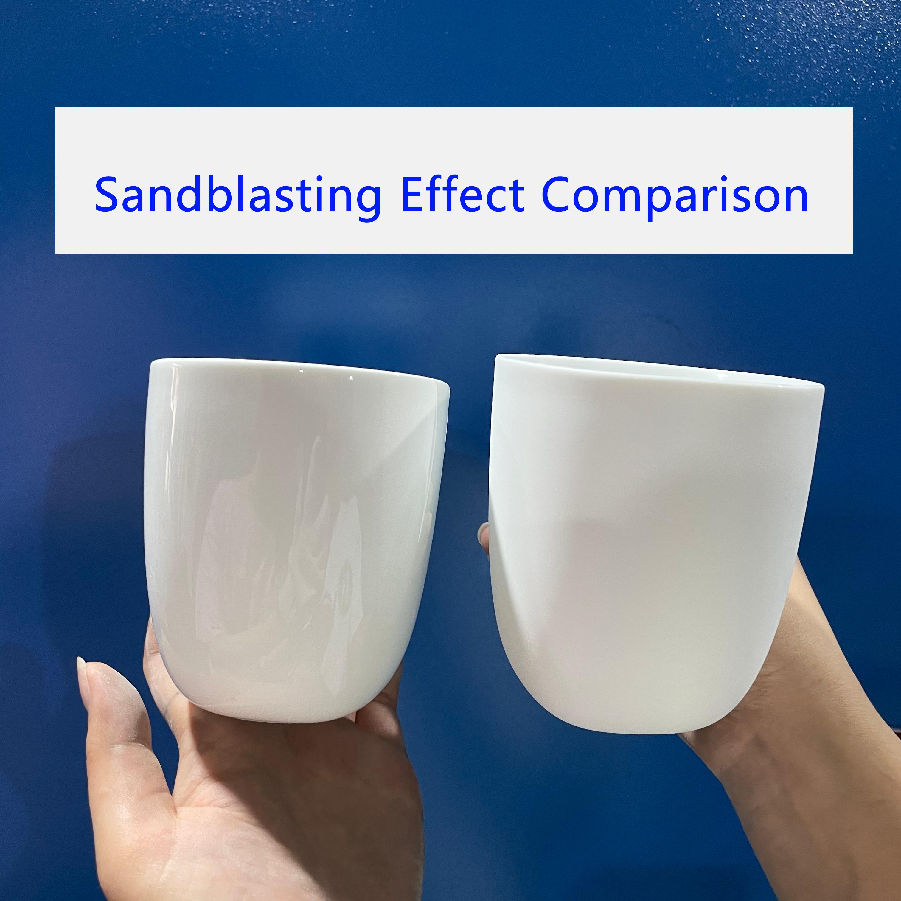 Rotary table Sandblasting Machine case Matte Surface Finishing for Metal Mugs