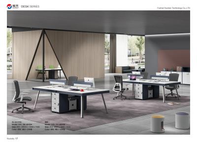 China MDF PVC Modular Office Workstations 2400 X 1200 X 750 Mm Extendable 4 Person Conference Table for sale