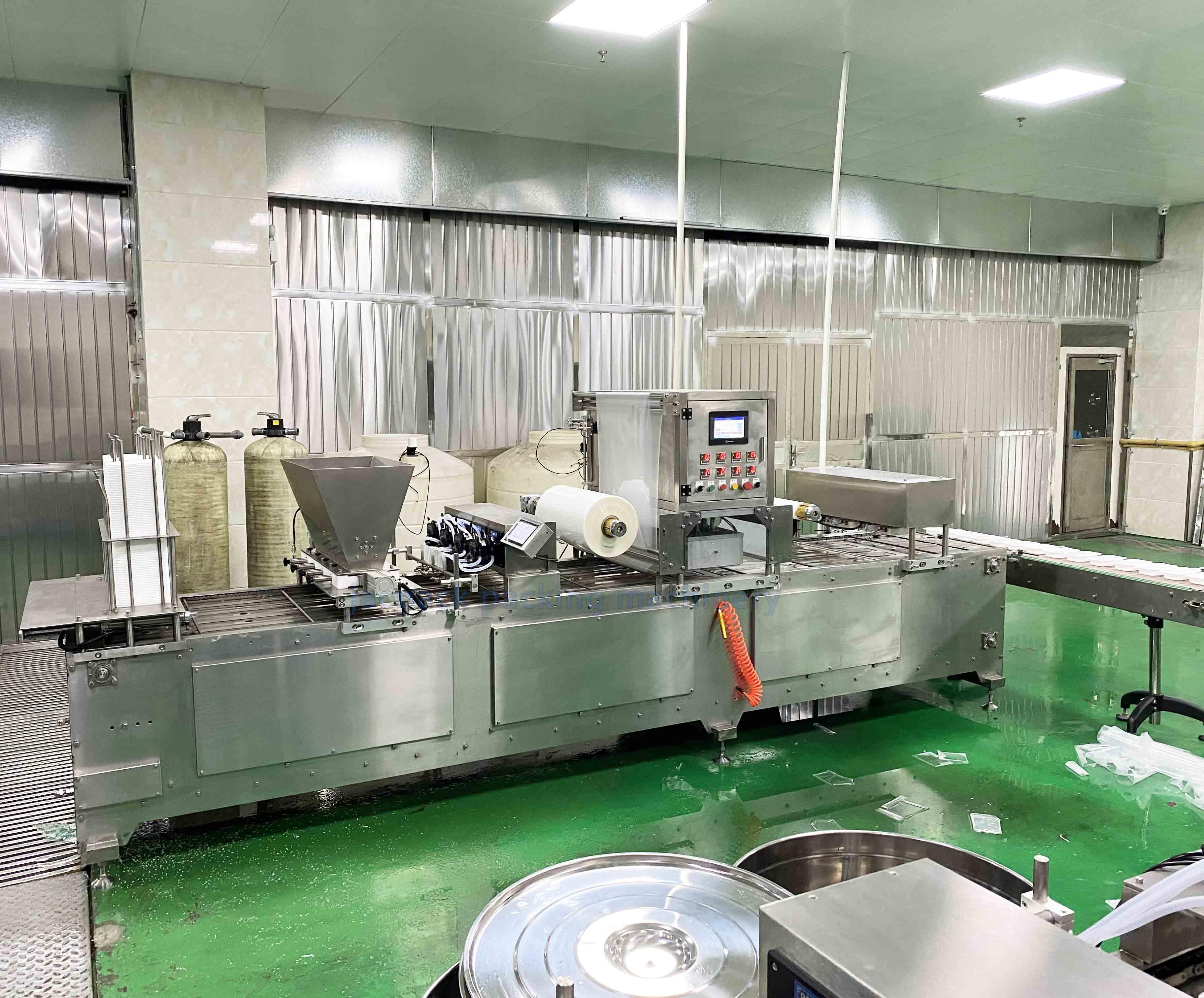linear rice tray filling sealing line