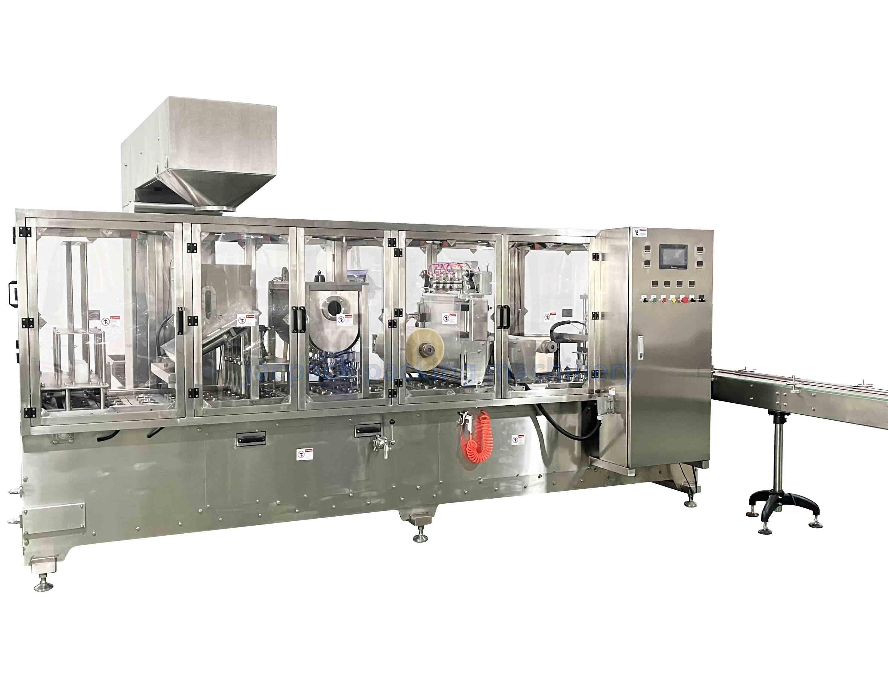 linear granule fruit cup filling and sealing machine