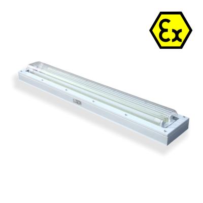 China Exproof ATEX Linear Fluorescent Light Flameproof Dust/Waterproof for hazardous zone 1 2 Oil Gas 100lm/watt for sale