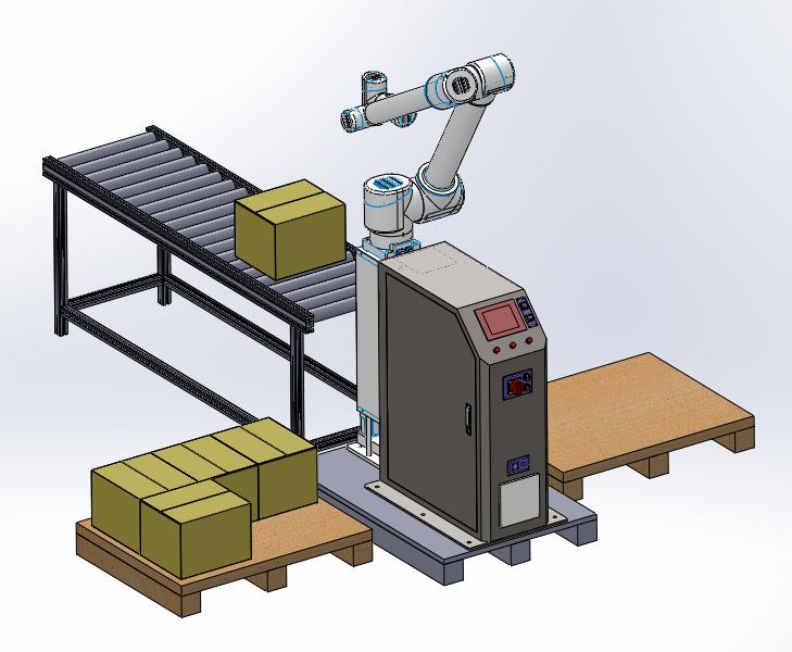     Palletizing robot workstations