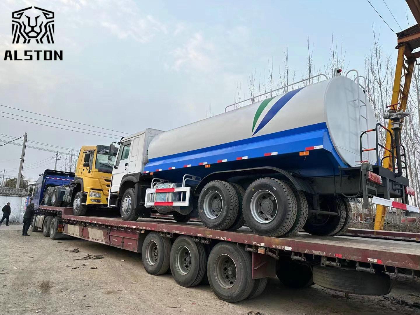 Used Howo Water Tanker Truck Shipped Together with Used Howo Tractor Truck