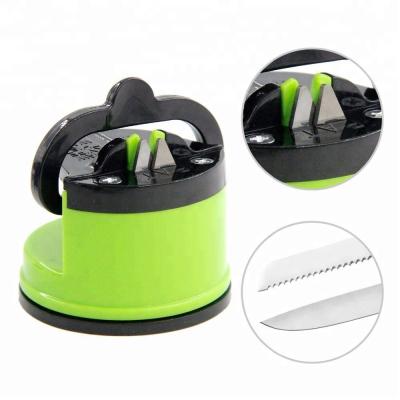 China Round Double Kitchen Knife Sharpener With Suction Pad , Blister Packing for sale