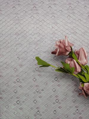 China Purple Color Embroidered Lace Fabric Diamond Type Lattice Pattern Mesh for sale