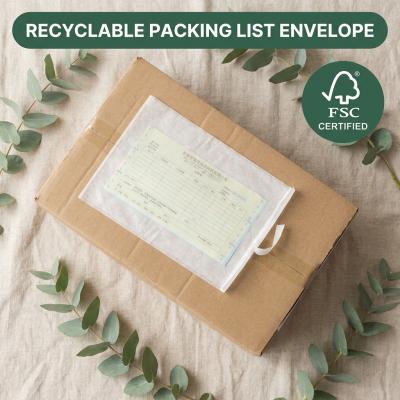 China Plastic- Free Biodegradable FSC Certified Label Pouch Paper Packing List Envelope Self Adhesive Document Enclosed Wallet for sale