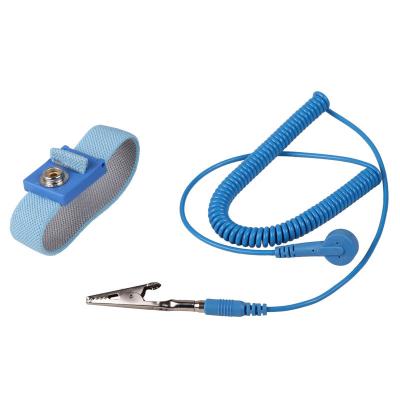 China 1.8m Adjustable Anti Static ESD Wrist Strap with Alligator Clip PU Wire 1MΩ Resistor for sale