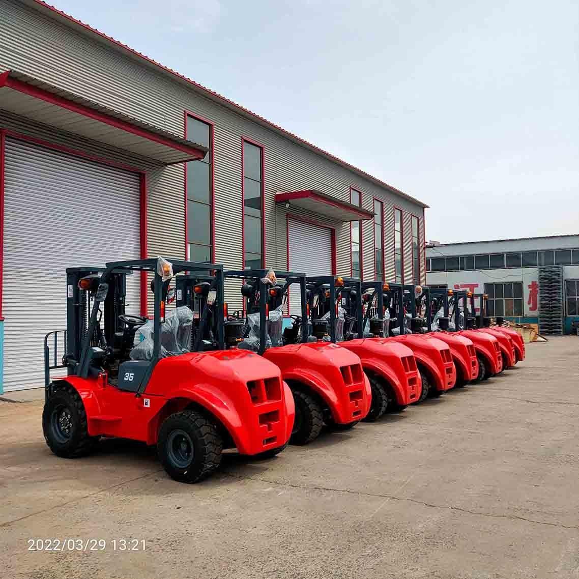 12 units 2WD rough terrain forklift was cmpleted