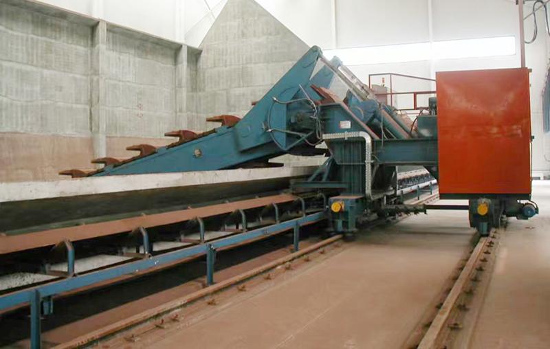 Excavator or exclaimer in the aging room in production line of clay brick making