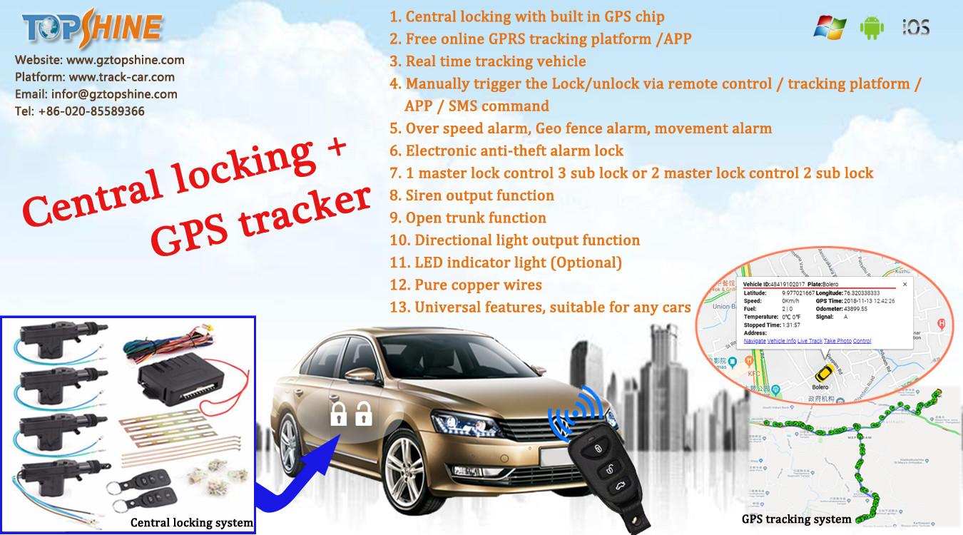 central lock equip with gps tracker