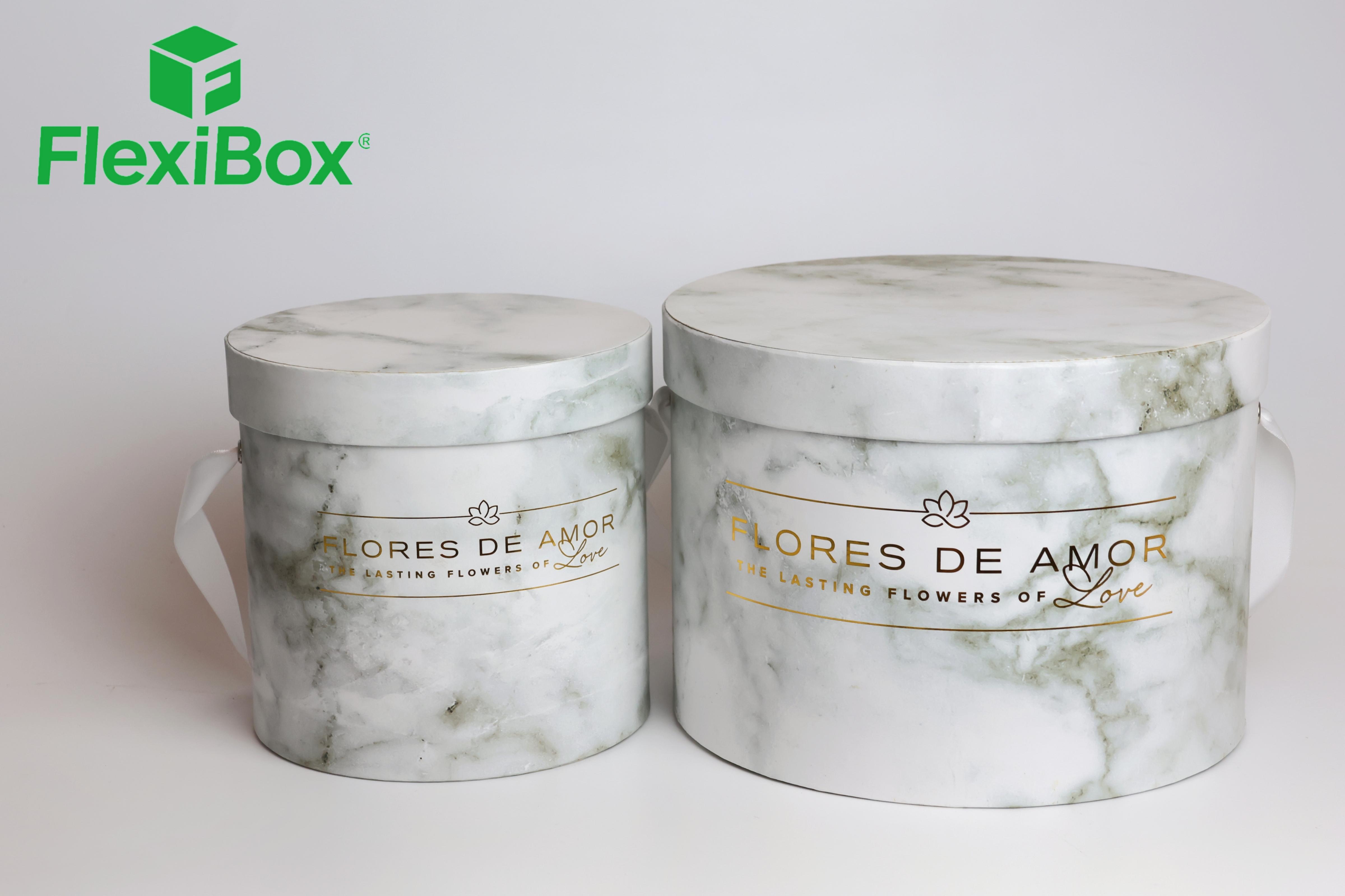 Creative Custom Marble Pattern Round Flower Hat Box Collection