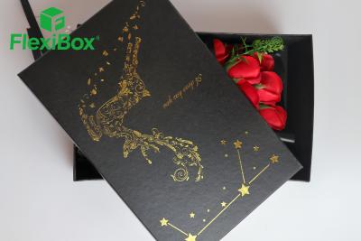 China Custom Black Rigid Gift Box with Gold Foil Stamping and Lid & Base Box Structure for Luxury Packaging for sale