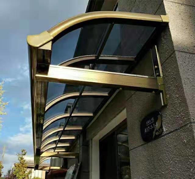 Aluminium frame awning with Polycarbonate sheet roofs