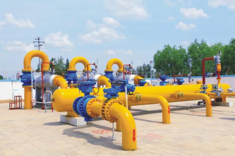 Gear box ball valves on the site