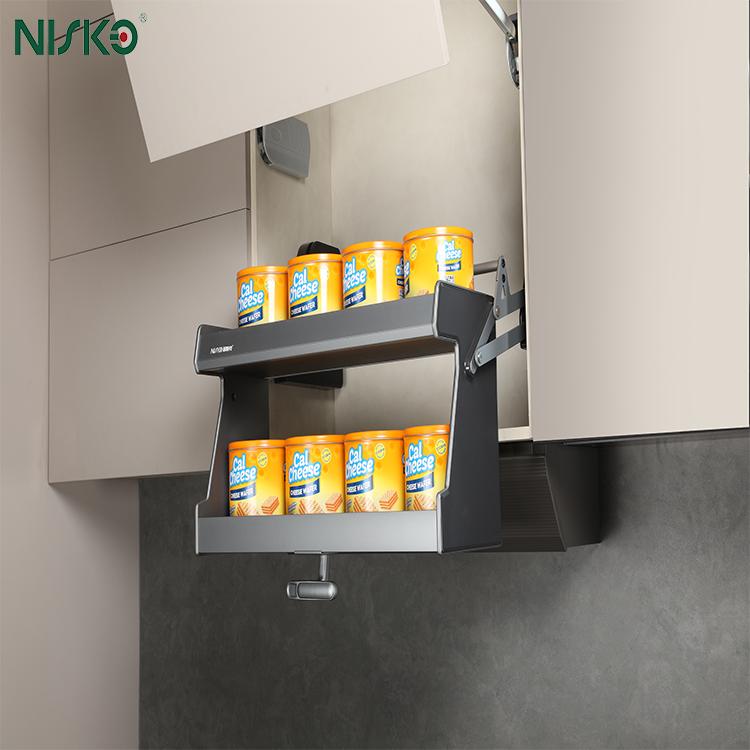 Effortless Storage with Pull Down Basket: Maximize High Cabinets with Ease!