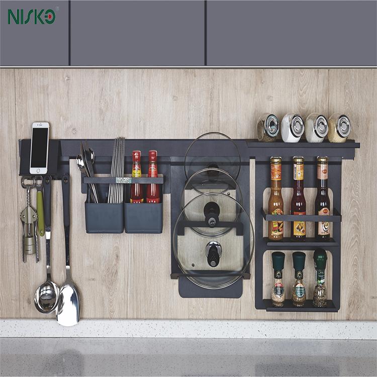 Kitchen Wall-mounted Seasoning Holder Organizer Shelf with I-pad set ,you can cook when video call