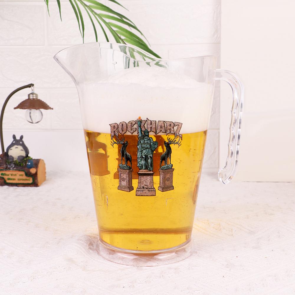 Custom 1.5L Plastic Beer Pitcher with Logo Printing