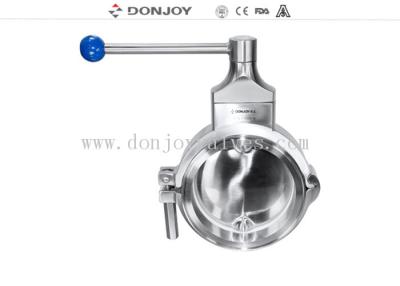 China Sanitary grade manual butterfly valve multi - position handle for powder for sale