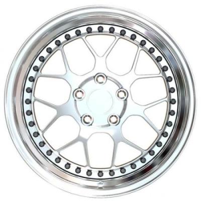 China Deep Dish Chrome Three-piece Wheels Widebody Rims for sale