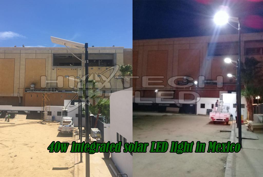 Hitechled 40W all-in-one solar street light illuminated in Mexico
