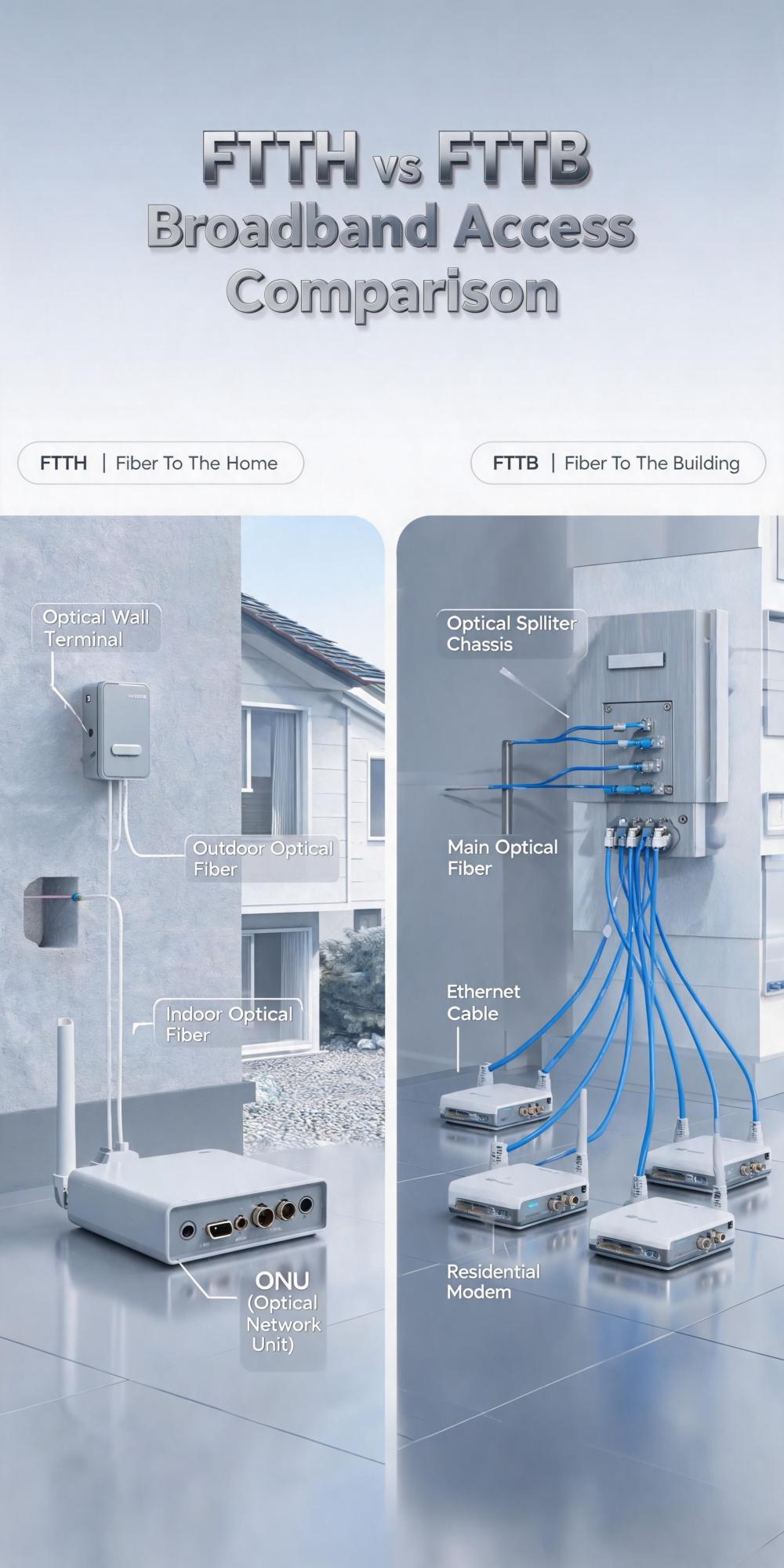The Difference Between FTTH & FTTB