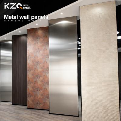 China Customized Metal Interior Wall Panel For Indoor Decoration Bamboo Charcoal Wood Veneer for sale